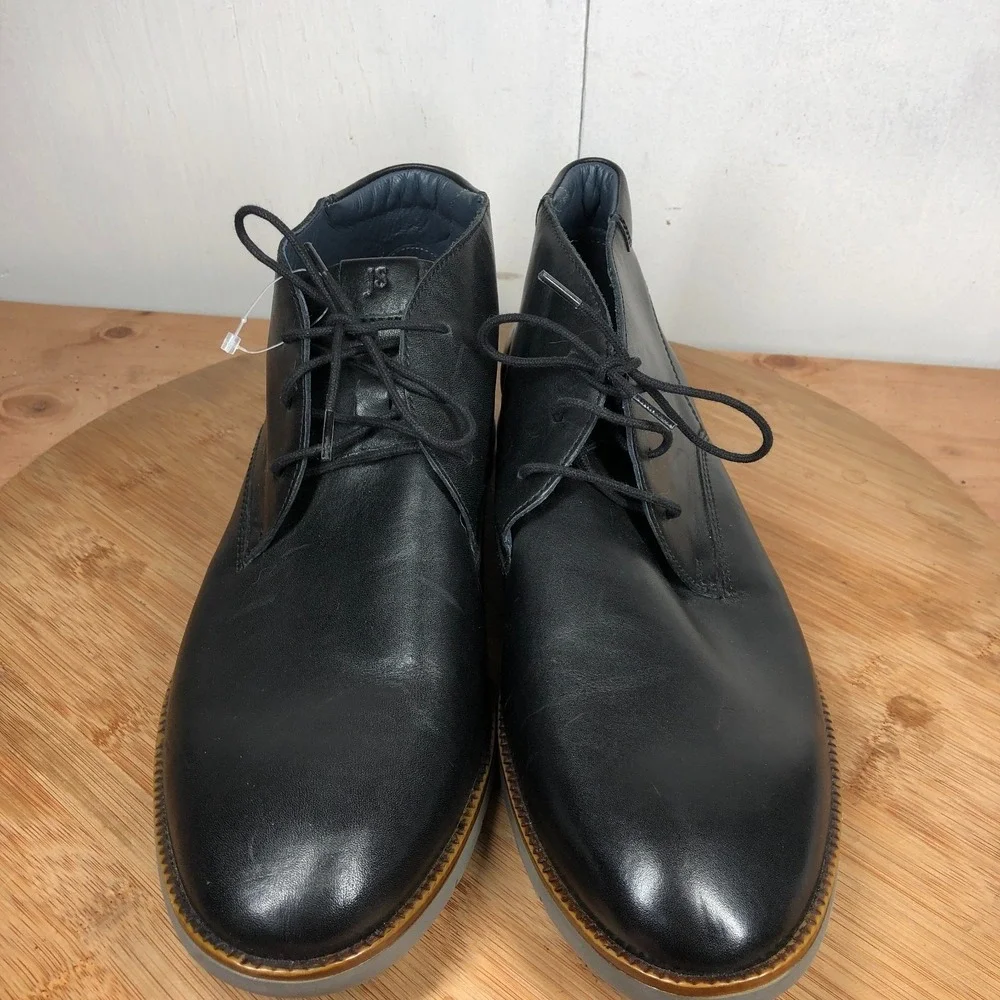 Josef Seibel Mens size 12.5 shoes Black Leather Casual work chukka boots